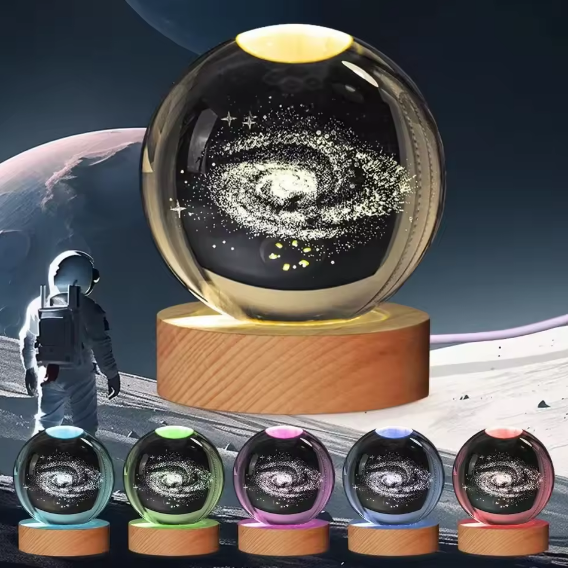 3D Crystal Galaxy Night Lamp