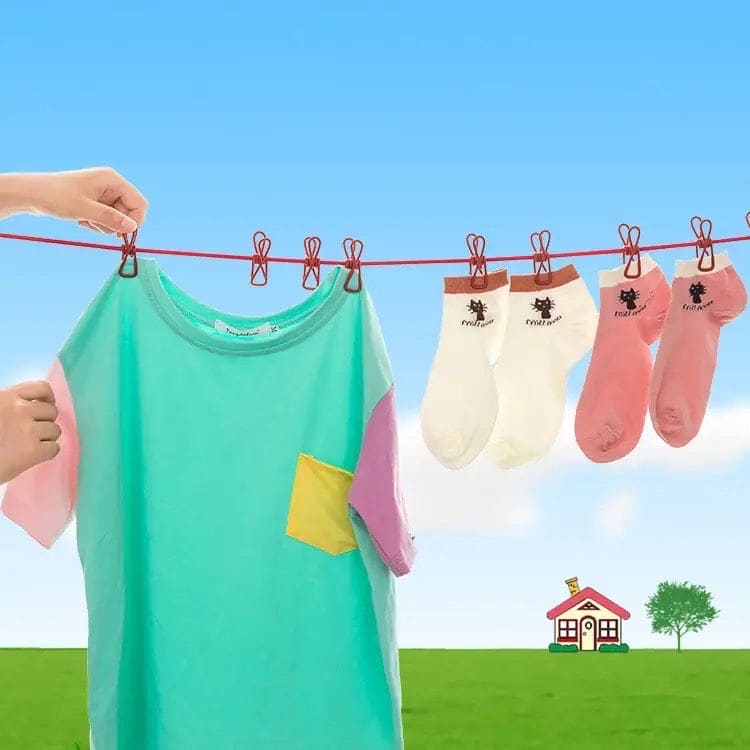 12-Clip Elastic Laundry Rope
