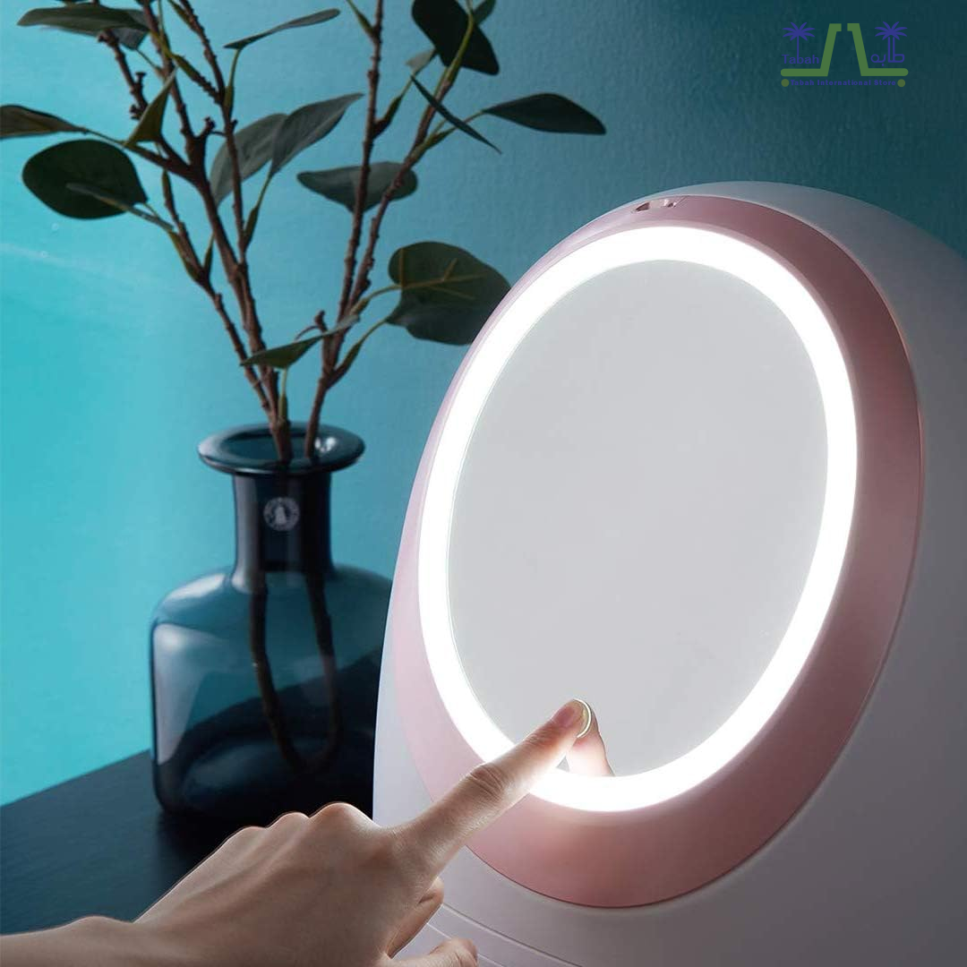 Oval Mirror Cosmetic Storage Organizer