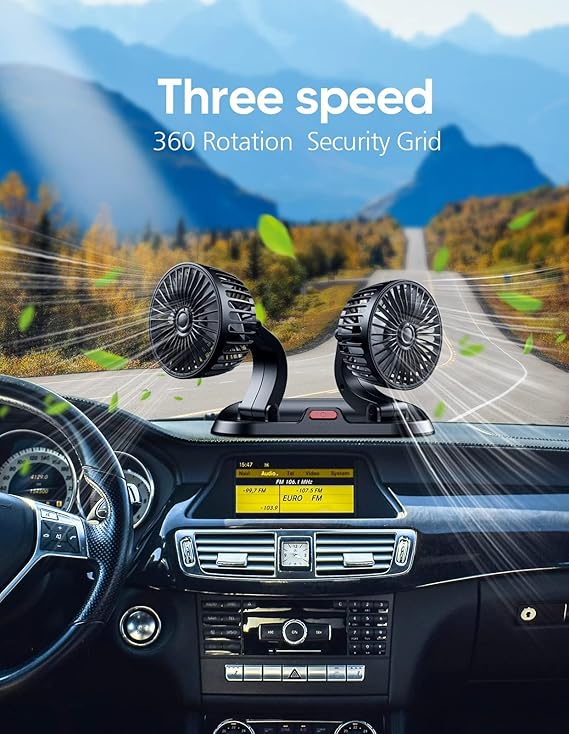 Universal Dual Head Car Fan