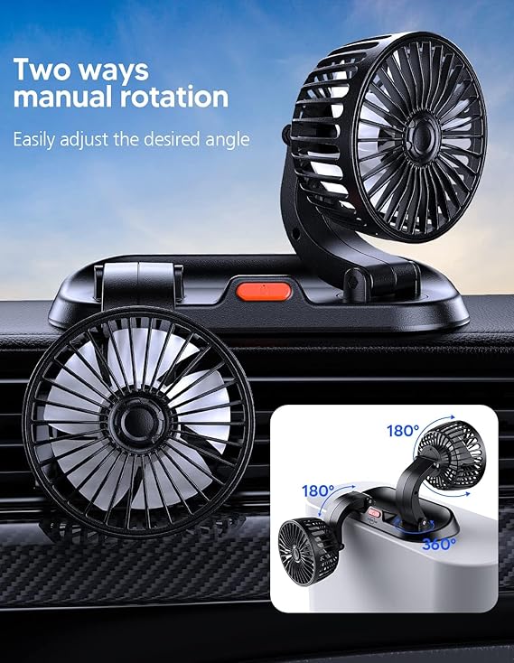 Universal Dual Head Car Fan