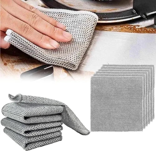 Pack of 10 Kitchen Steel Mesh Wire DisWasher